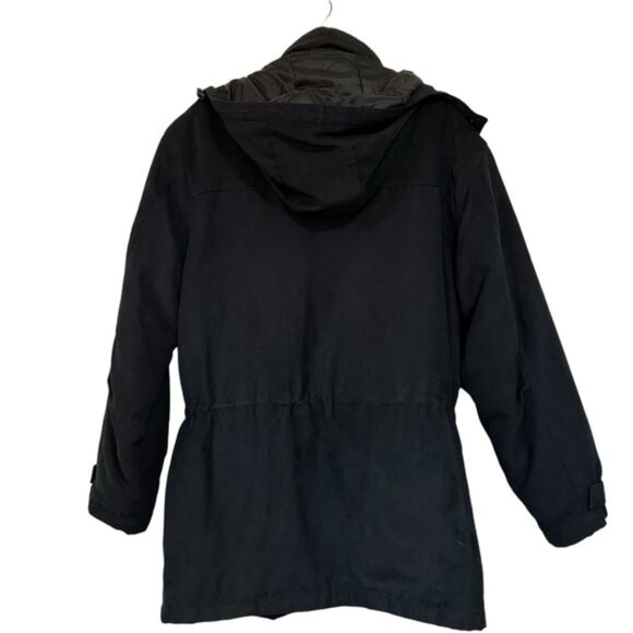 Black Hooded Winter Parka Coat Jacket - Picture 6 of 9